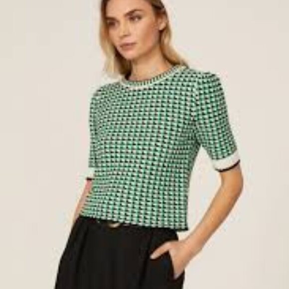 Maje Moxanne Tweed Cotton-Knit Top - Picture 1 of 15